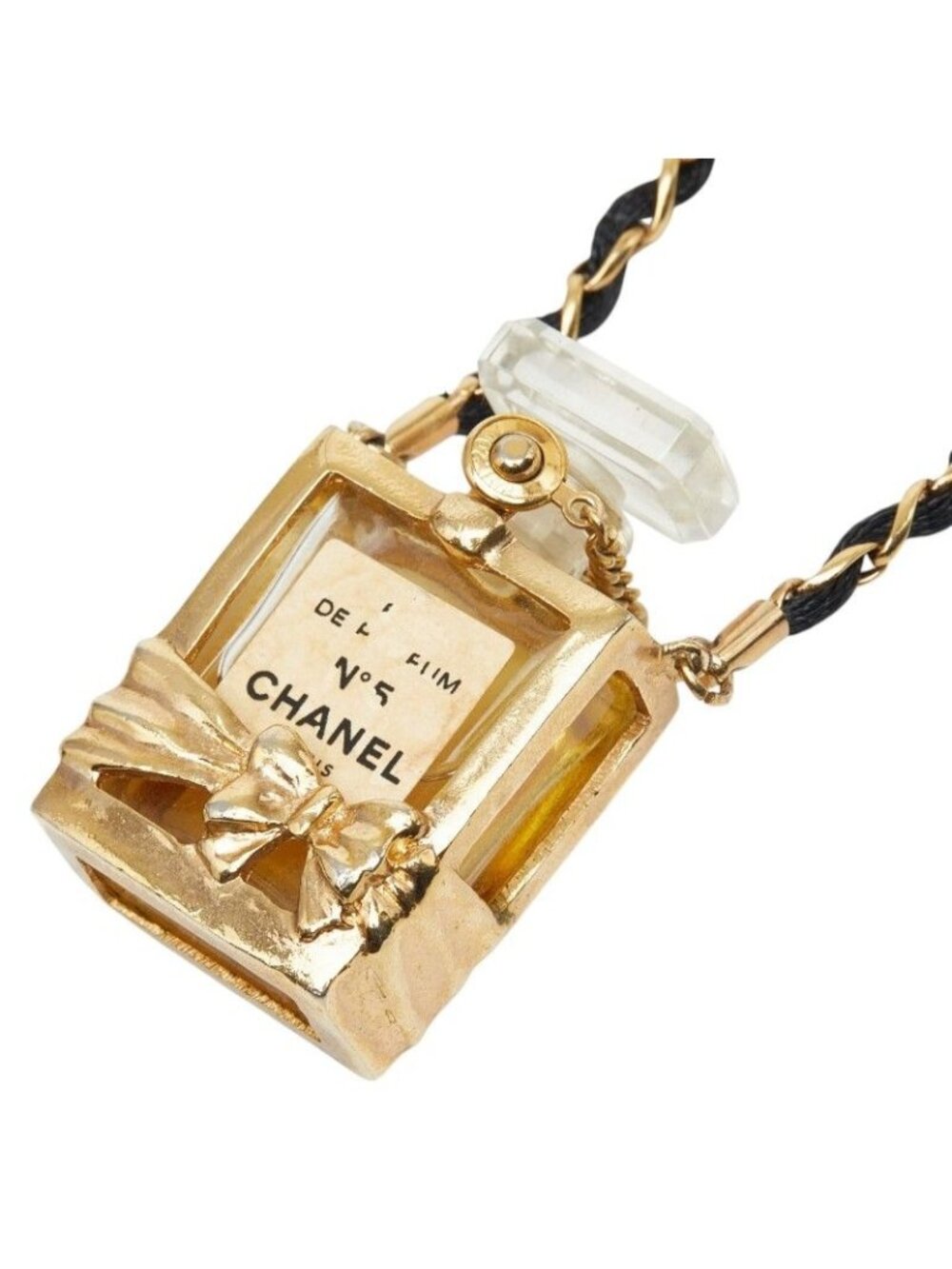 Chanel N°5 Perfume Bottle Chain Pendant Gold Plated